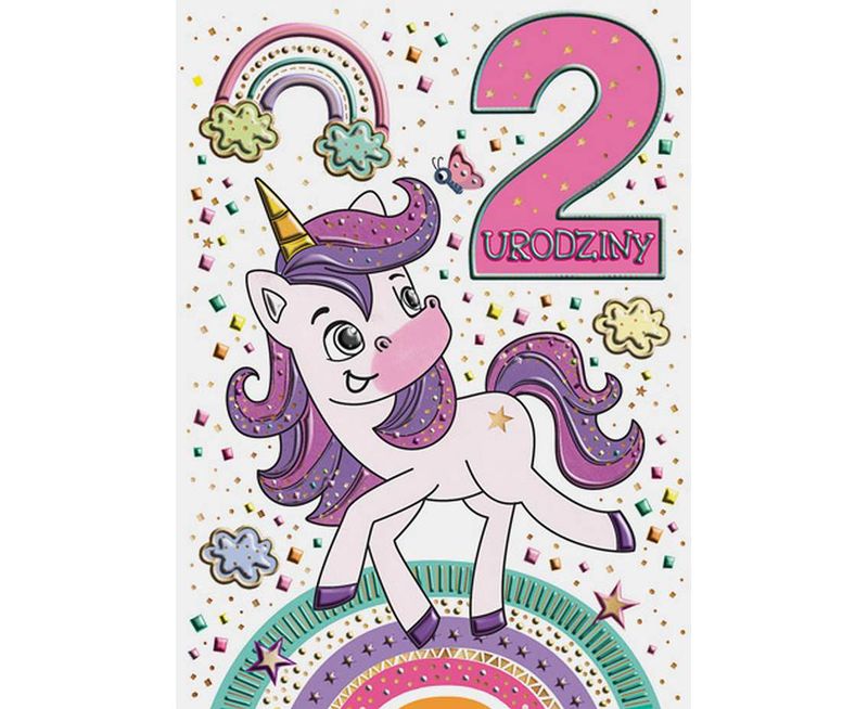 Kartka urodzinowa 2 latka mix