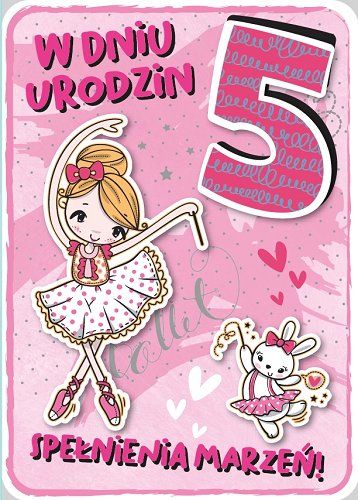 Kartka urodzinowa 5 lat mix