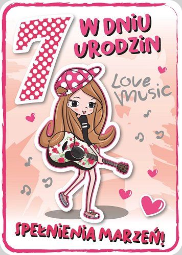 Kartka urodzinowa 7 lat mix