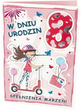 Kartka urodzinowa 8 lat mix