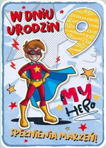 Kartka urodzinowa 9 lat mix