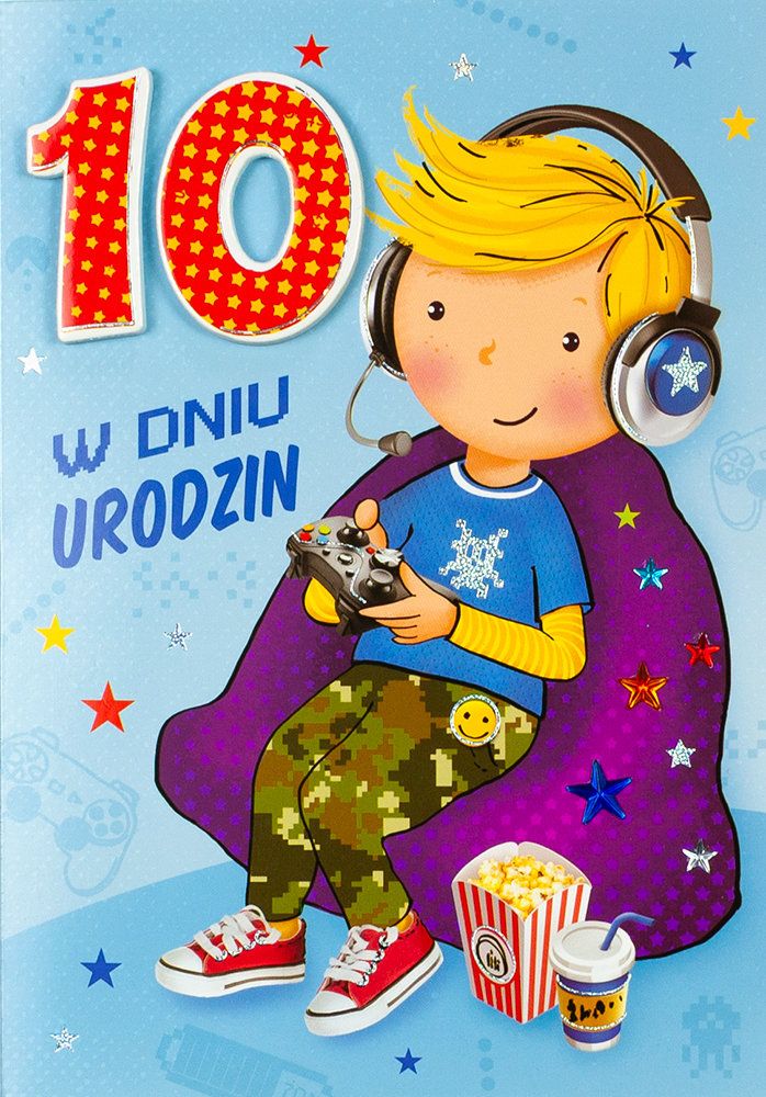 Kartka urodzinowa 10lat mix