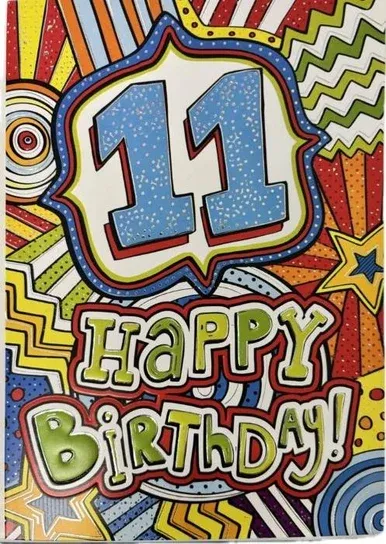 Kartka urodzinowa 11 lat mix wzorów