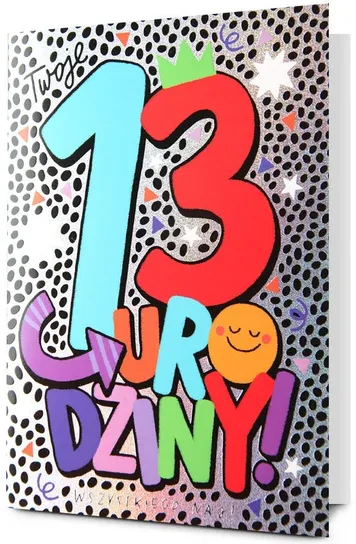 Kartka urodzinowa 13 lat mix wzorów