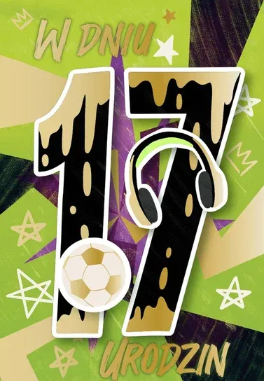 Kartka urodzinowa 17 lat mix wzorów