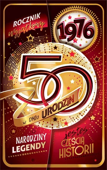 Kartka urodzinowa 50 lat mix wzorów
