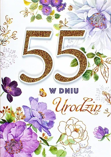 Kartka urodzinowa 55 lat mix wzorów