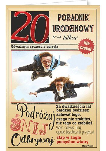 Kartka urodzinowa 20 lat mix wzorów