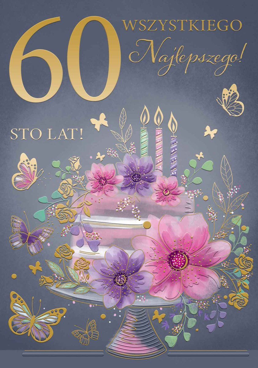 Kartka urodzinowa 60 lat mix wzorów