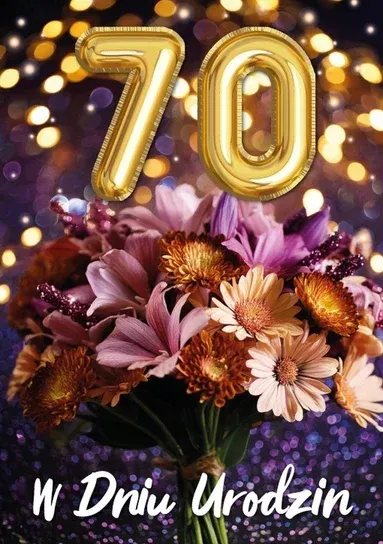 Kartka urodzinowa 70 lat mix wzorów