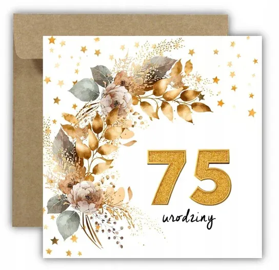 Kartka urodzinowa 75 lat mix wzorów