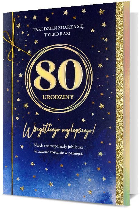 Kartka urodzinowa 80 lat mix wzorów