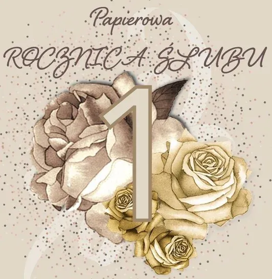 Kartka 1 rocznica ślubu mix wzorów