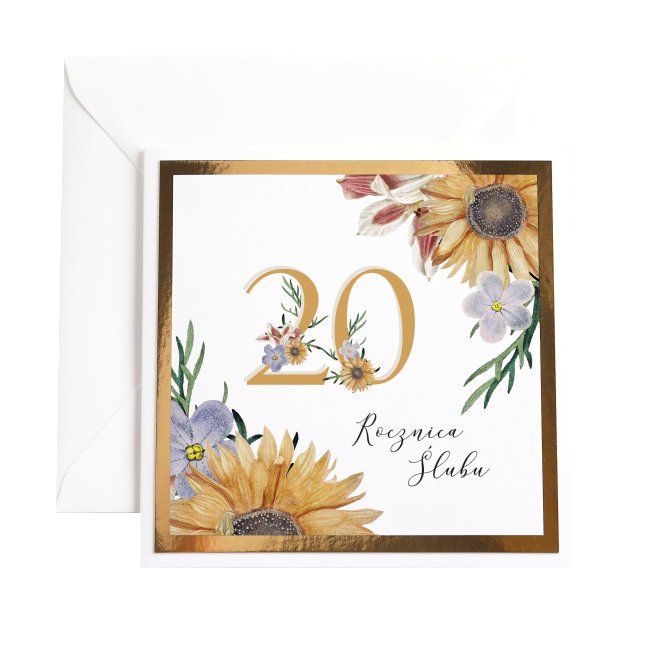 Kartka 20 rocznica ślubu mix wzorów