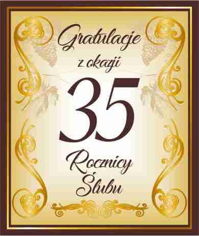 Kartka 35 rocznica ślubu mix wzorów