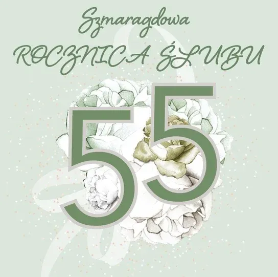 Kartka 55 rocznica ślubu mix wzorów