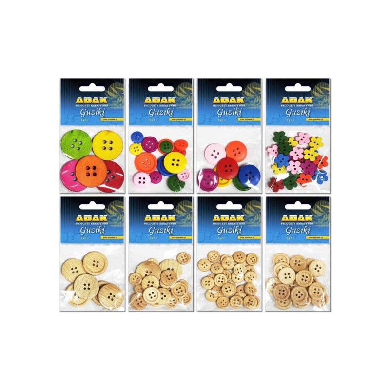 Guziki drewniane kreatywne mix kolorów