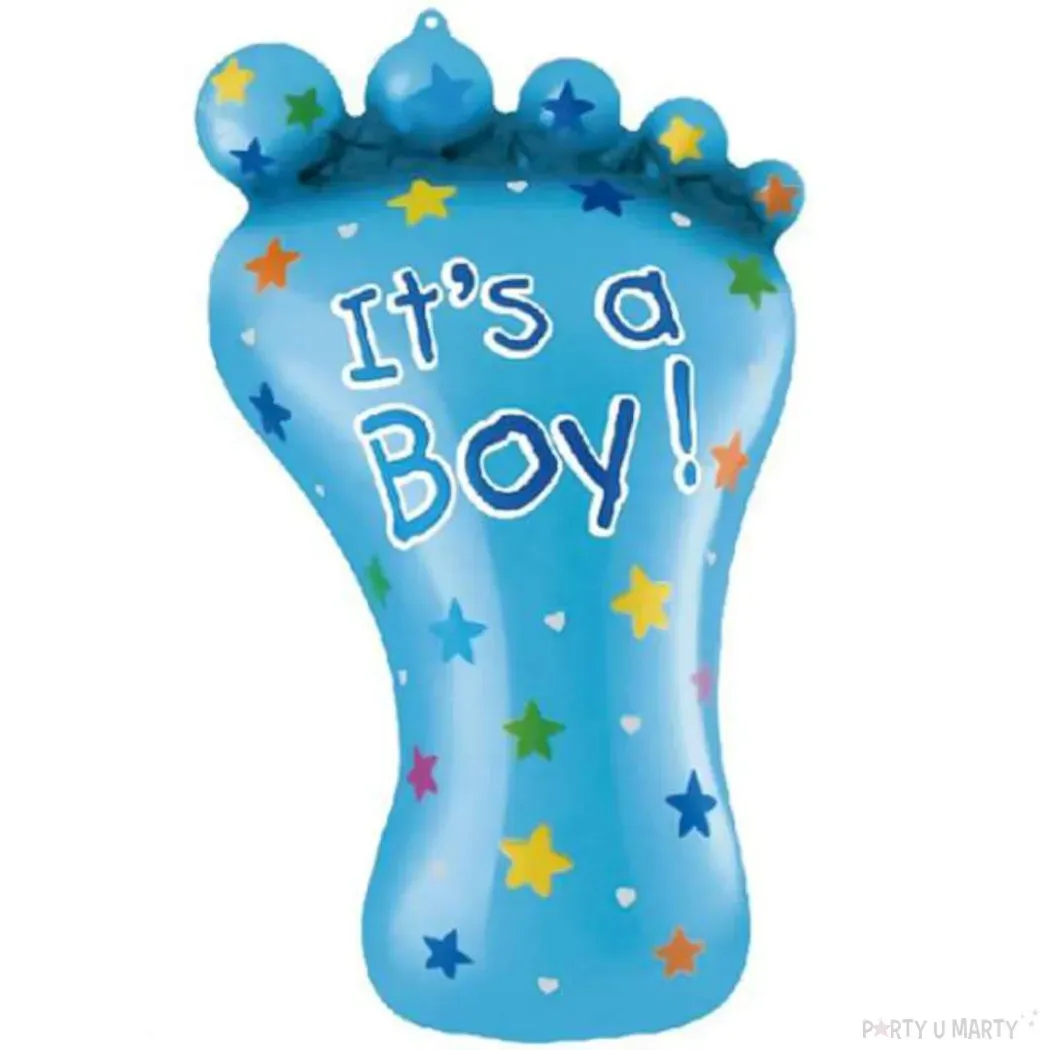 Balon foliowy stopa niemowlaka niebieska