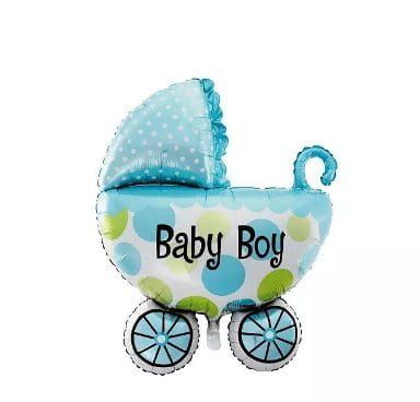 Balon foliowy wózek niebieski