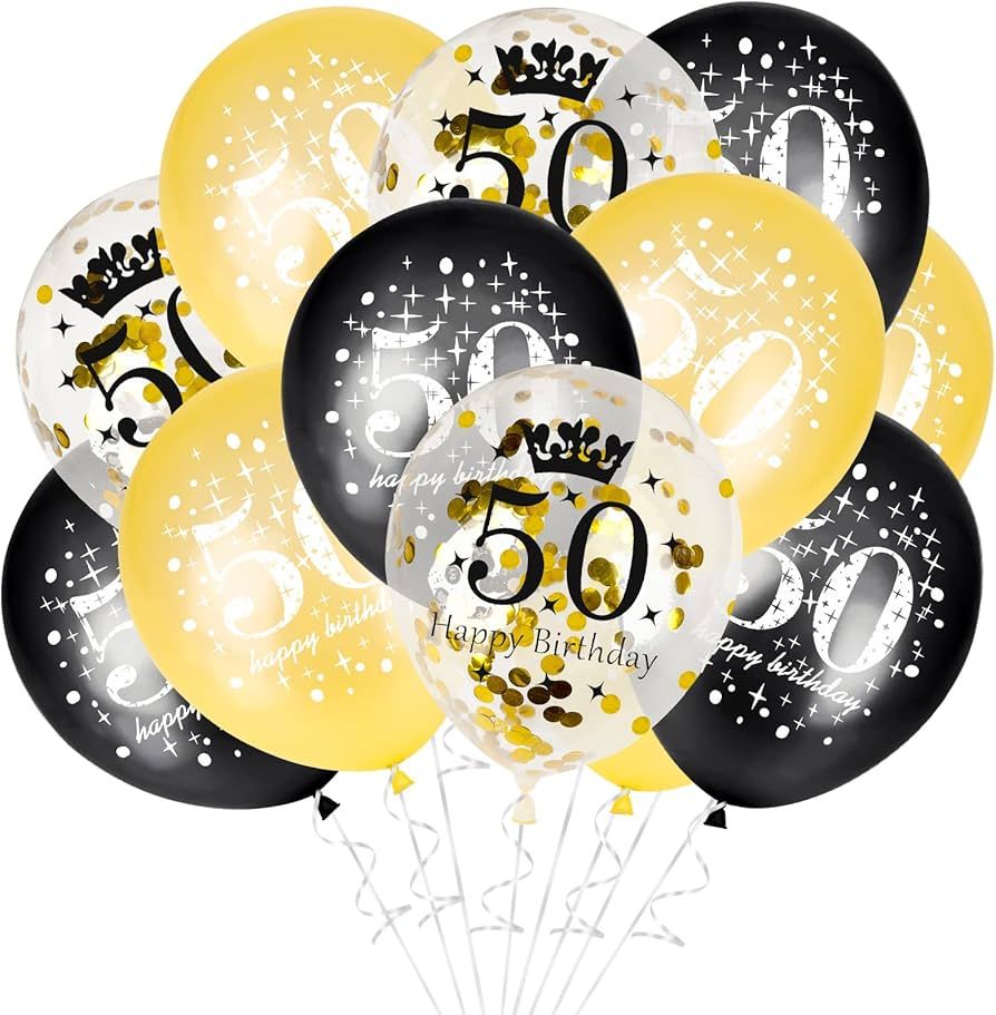 Balon lateksowy zestaw 9szt 50 urodziny