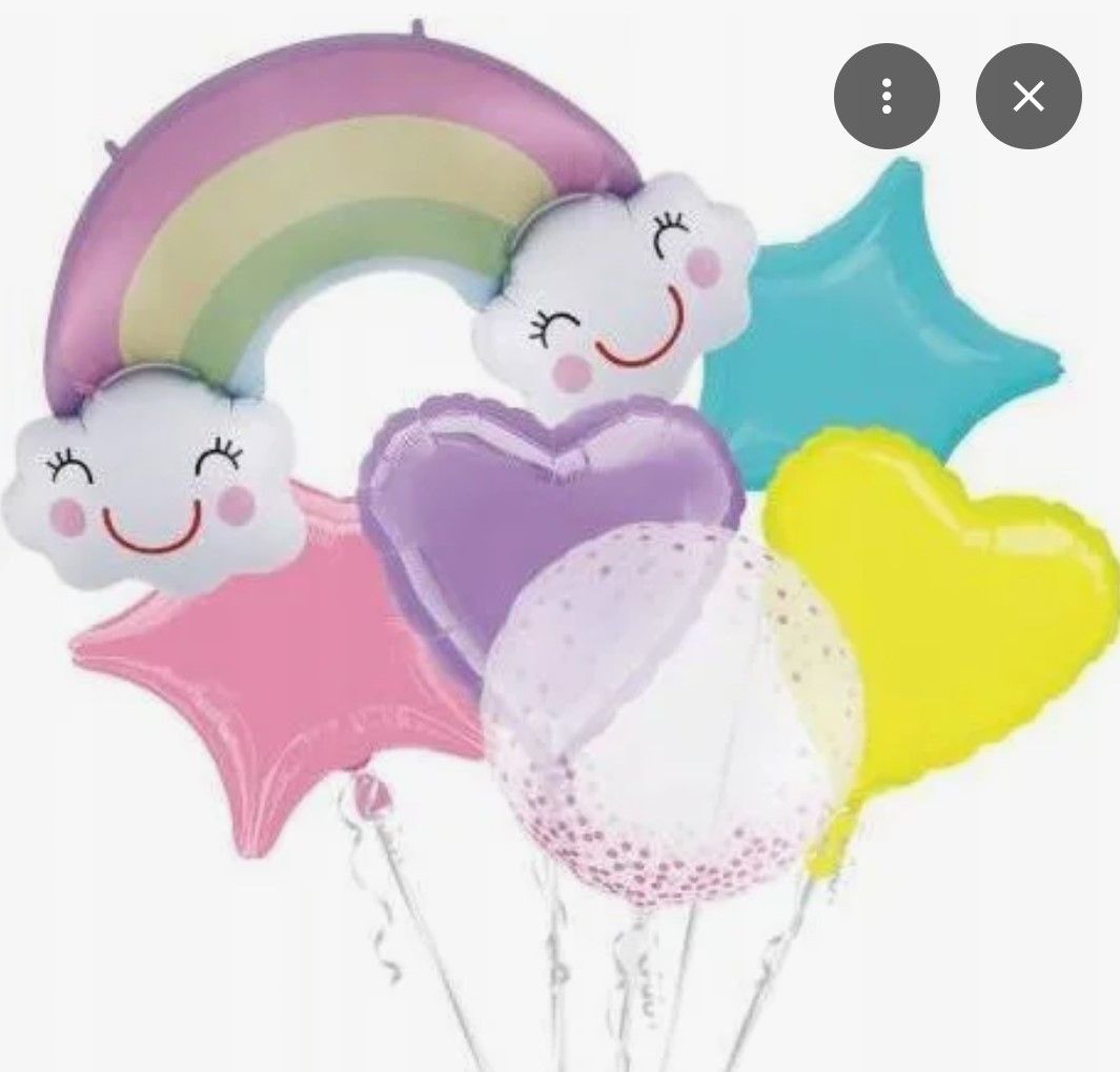 Balon foliowy zestaw tęcza i chmurki