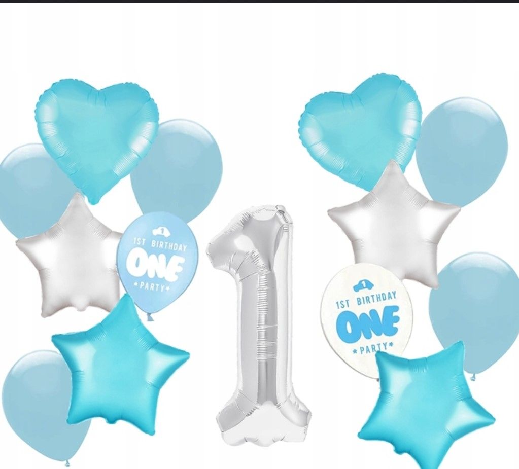 Balon foliowy zestaw 14szt ROCZEK chłopiec