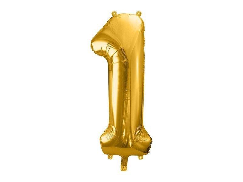 Balon foliowy cyfra 1 złota