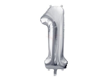Balon foliowy cyfra 1 srebrna