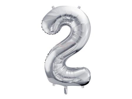 Balon foliowy cyfra 2 srebrna