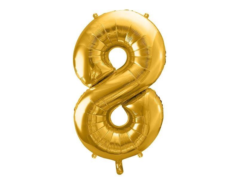 Balon foliowy cyfra 8 złota