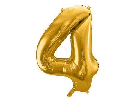 Balon foliowy cyfra 4 złota