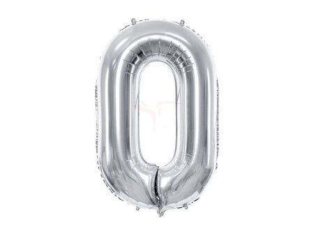 Balon foliowy cyfra 0 srebrna