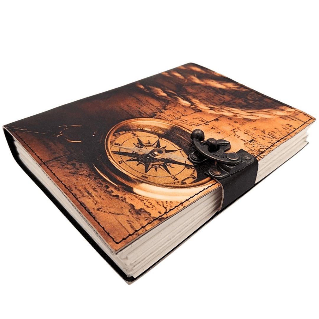 Notes skórzany kompas retro