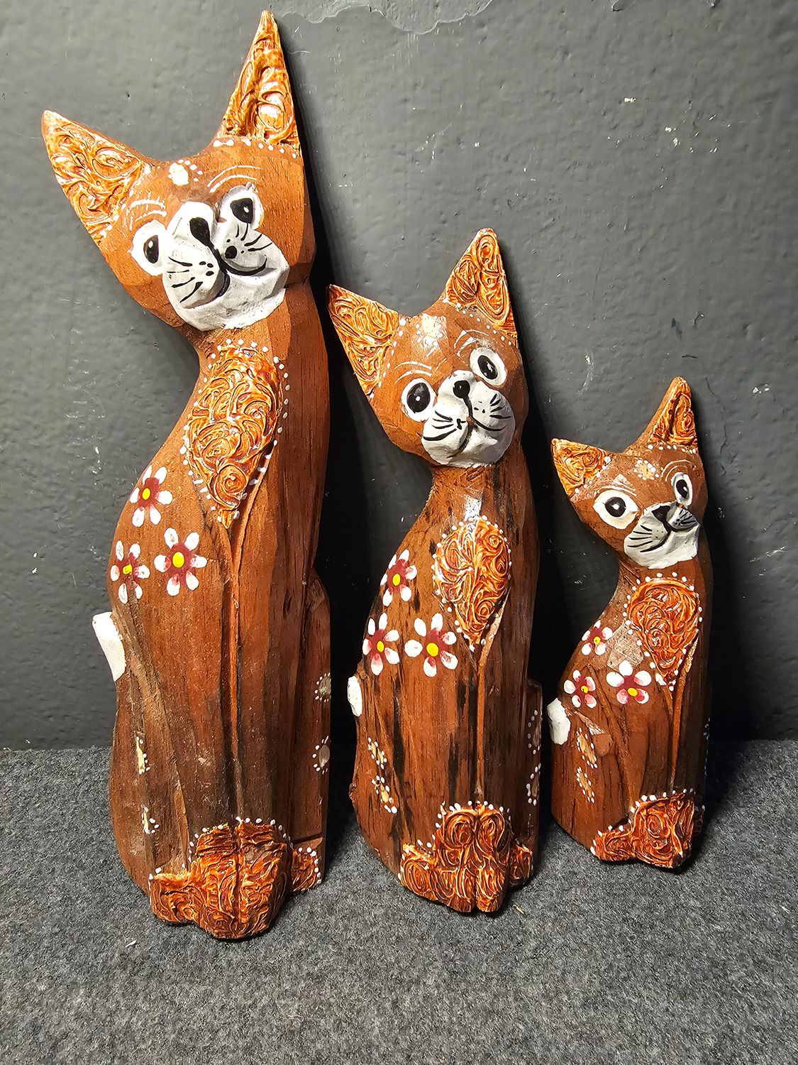Koty drewniane zestaw 3szt