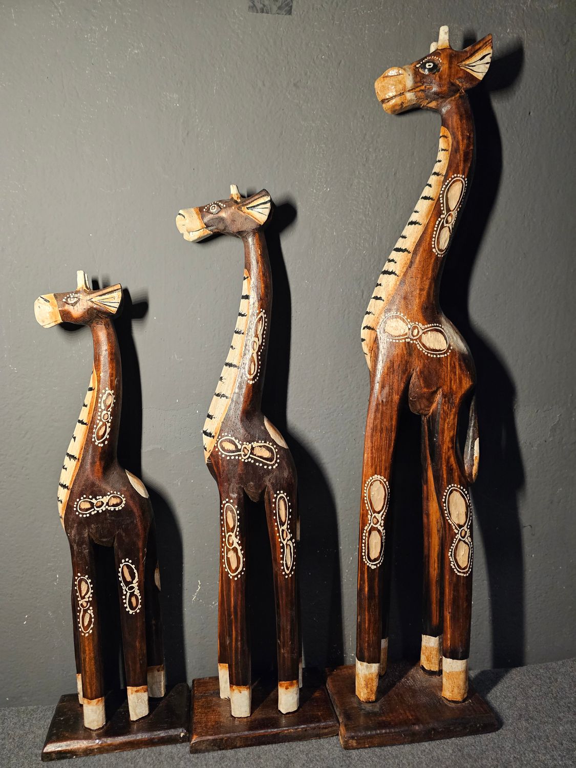 Żyrafa drewniana zestaw 3 sztuk