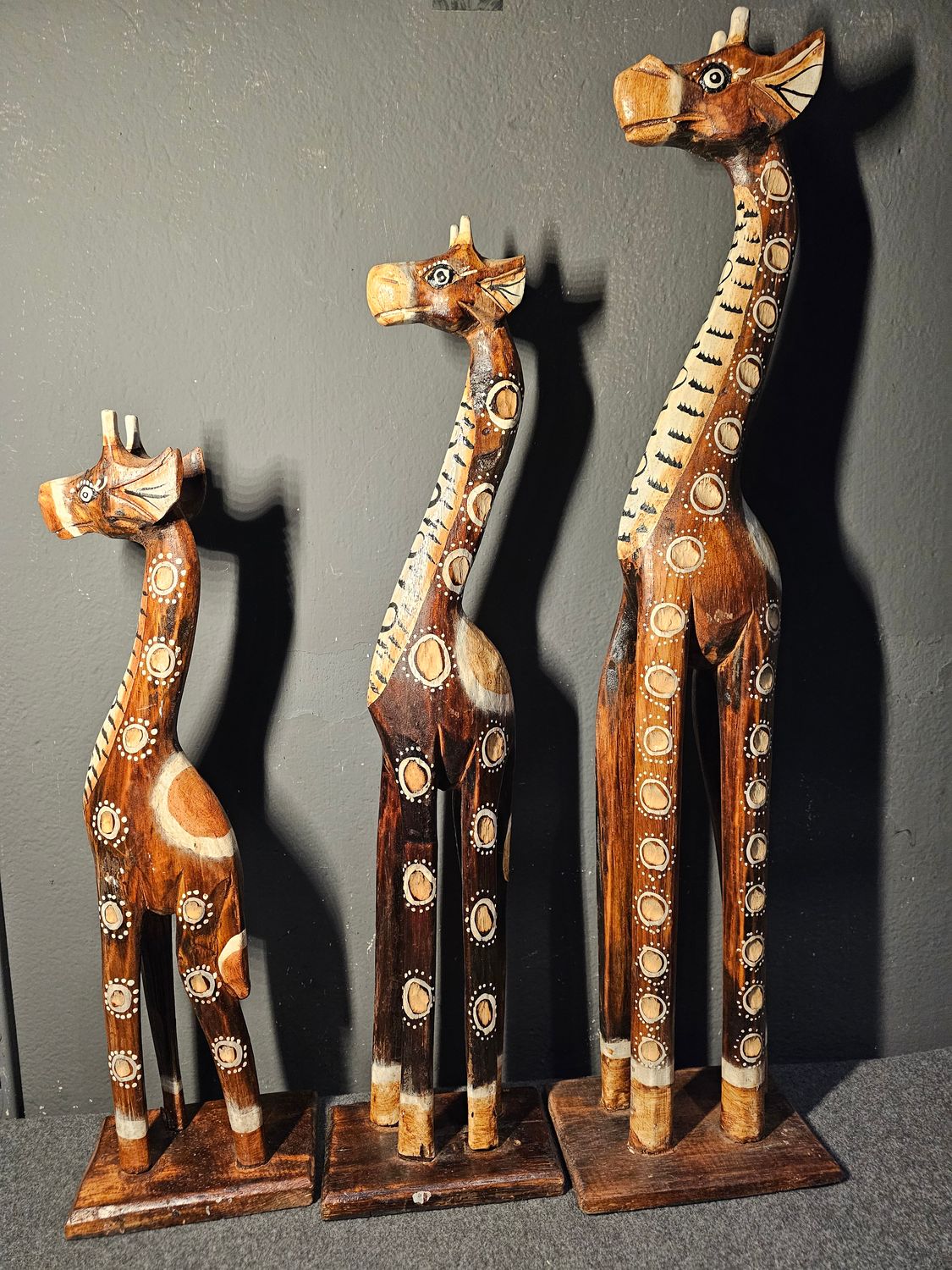 Żyrafa drewniana zestaw 3 sztuk