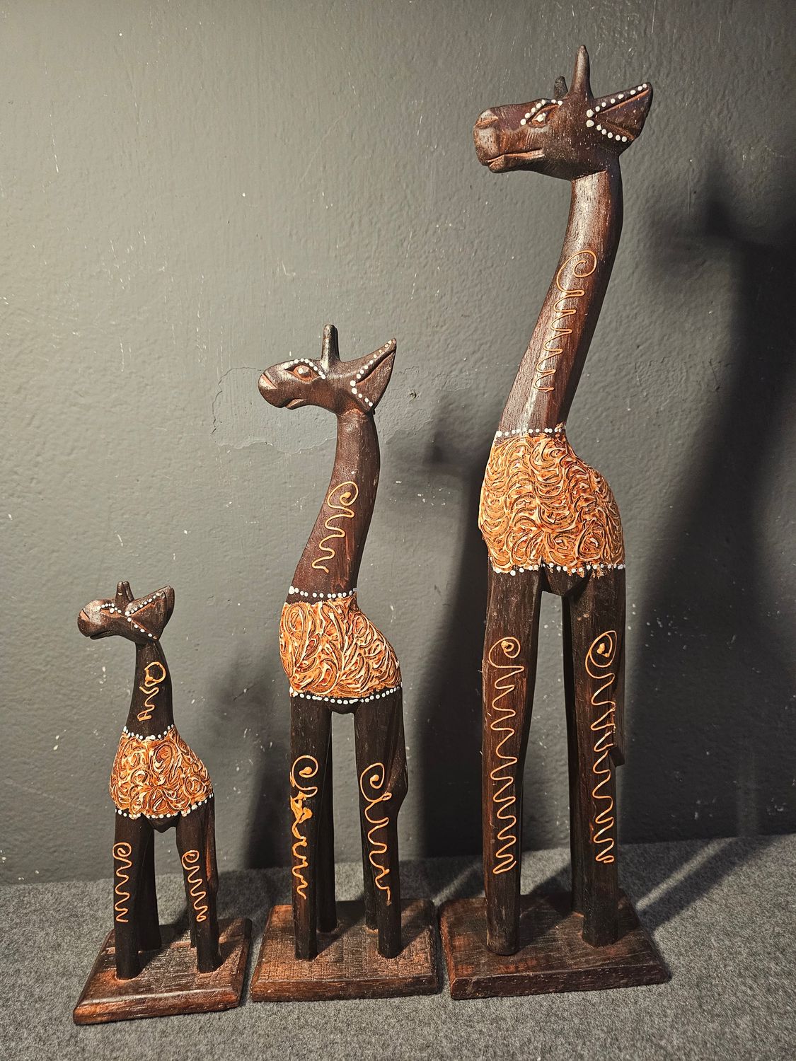 Żyrafa drewniana zestaw 3 sztuk