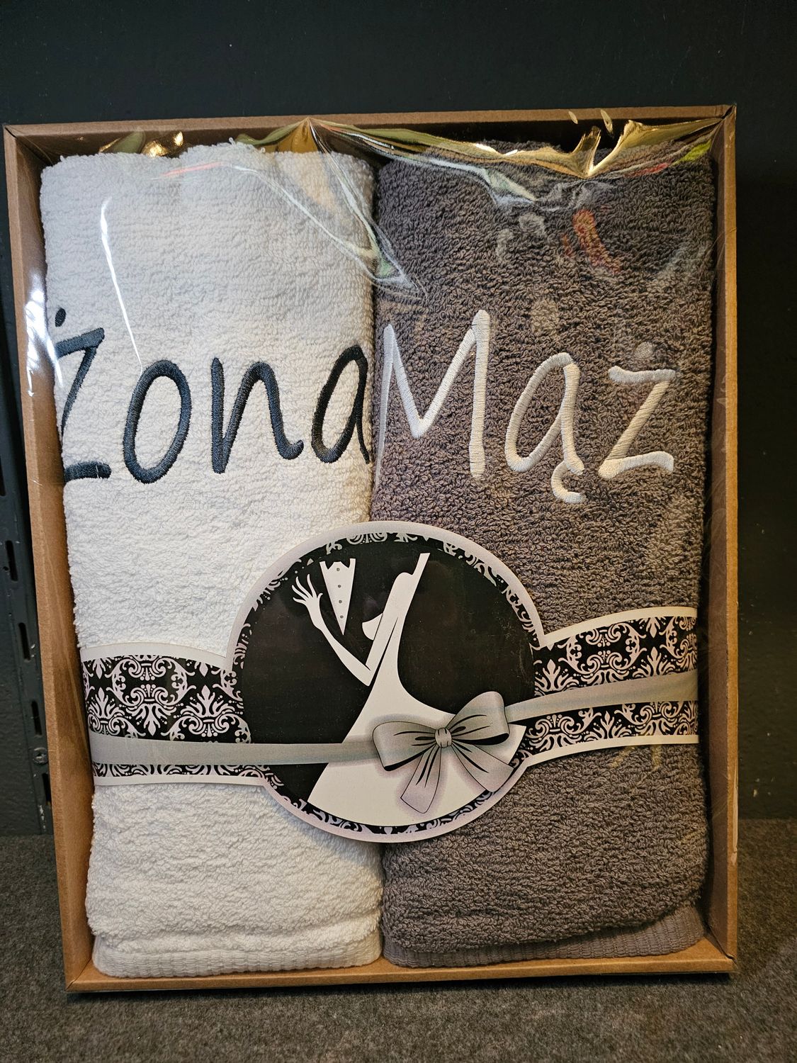Ręcznik zestaw ślub w pudełku żona i mąż