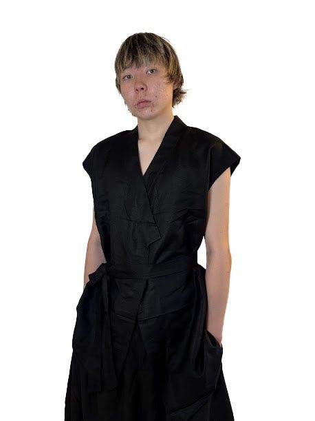 Linen Vest Black