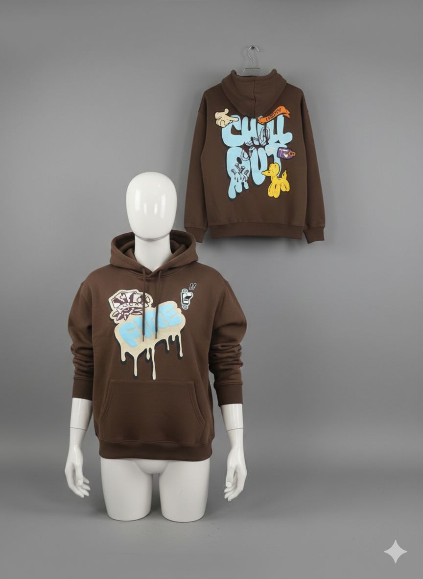 Chill out brown hoodie 