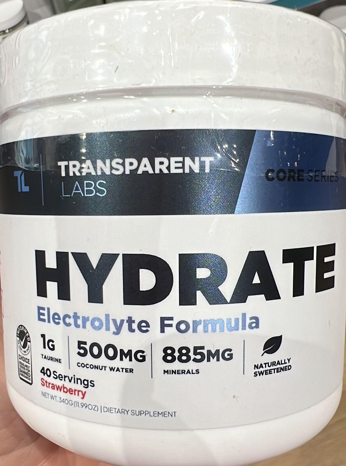 Transparent lab hydrate strawberry