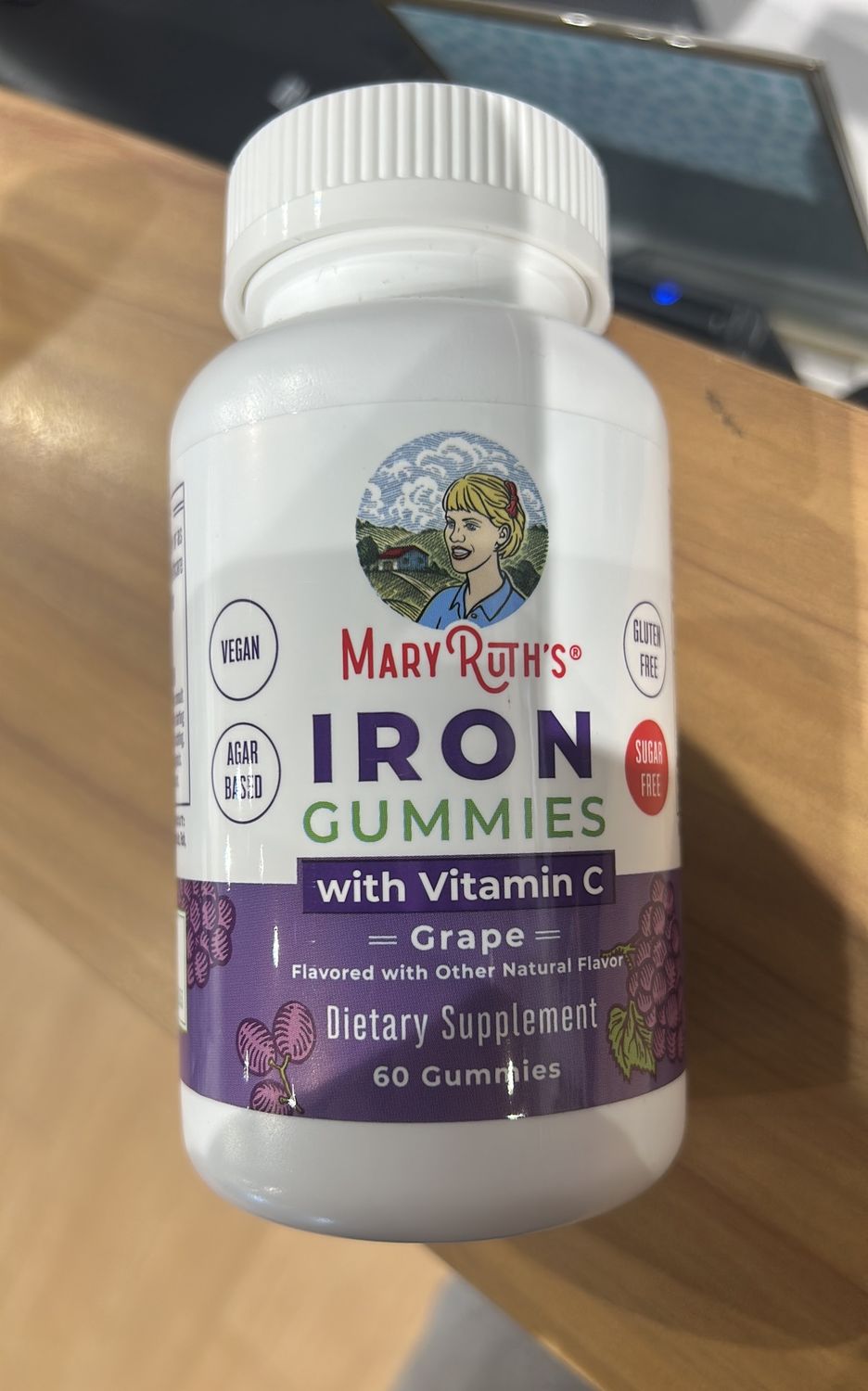 Mary Ruths Iron Gummies with Vitamin C. Grape