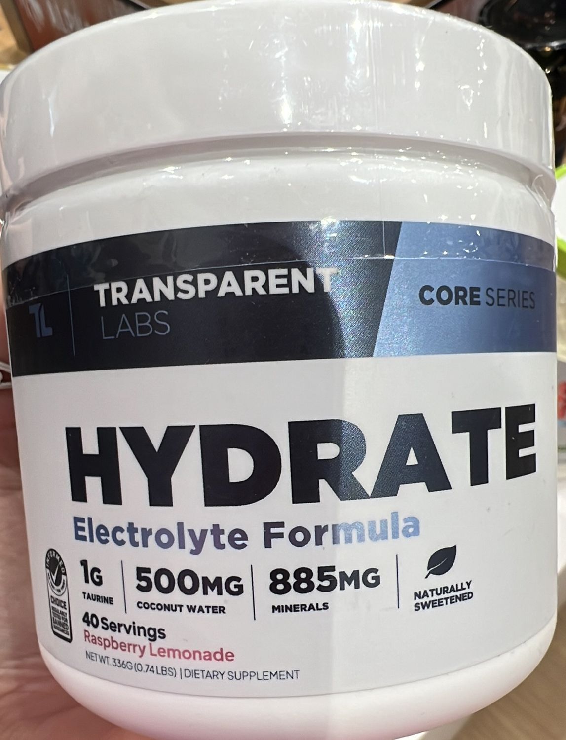 Transparent labs hydrate raspberry lemonade