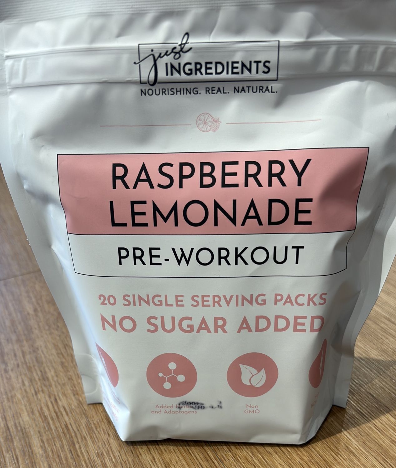 Just Ingredients Raspberry Lemonade Preworkout 20 single serving packs