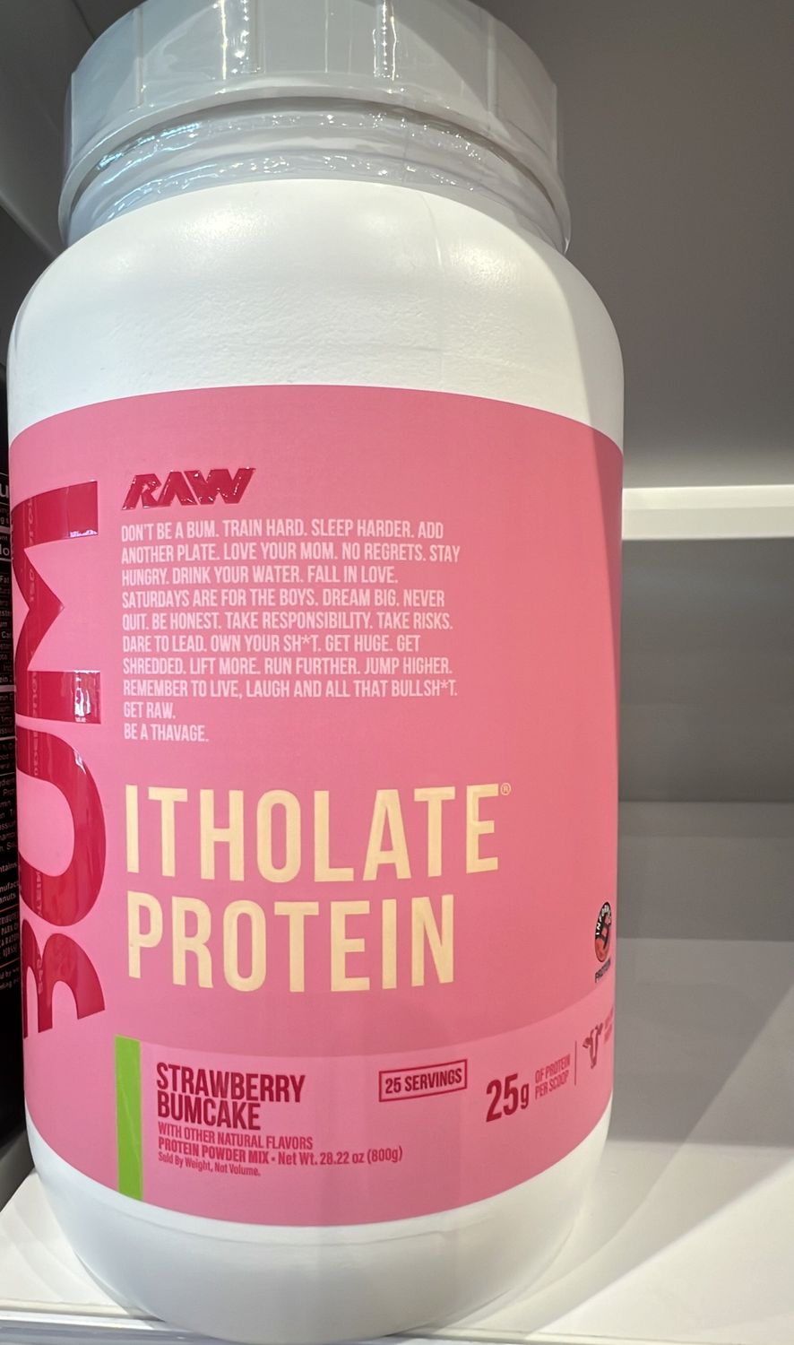CBUM itholate strawberry bumcake protein