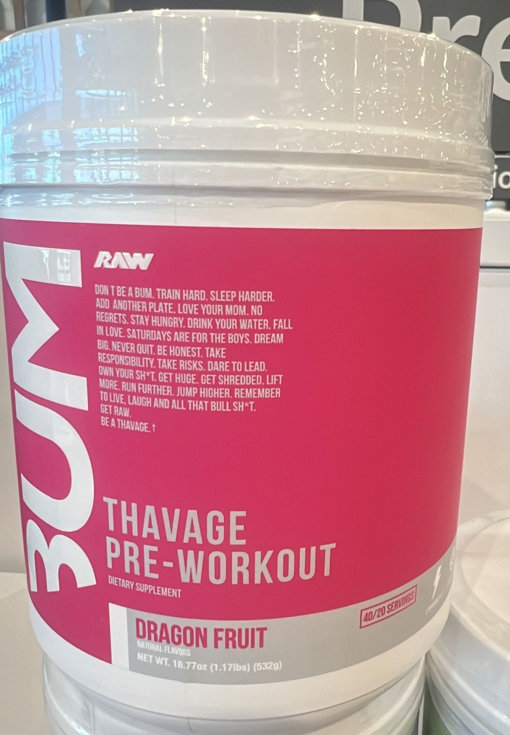 CBum thavage raspberry lemonade pre workout