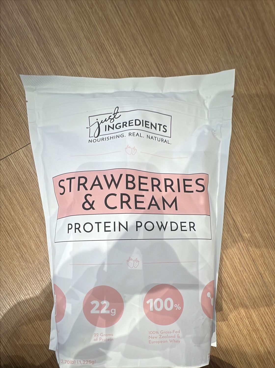 Just ingredients strawberries and cream protein