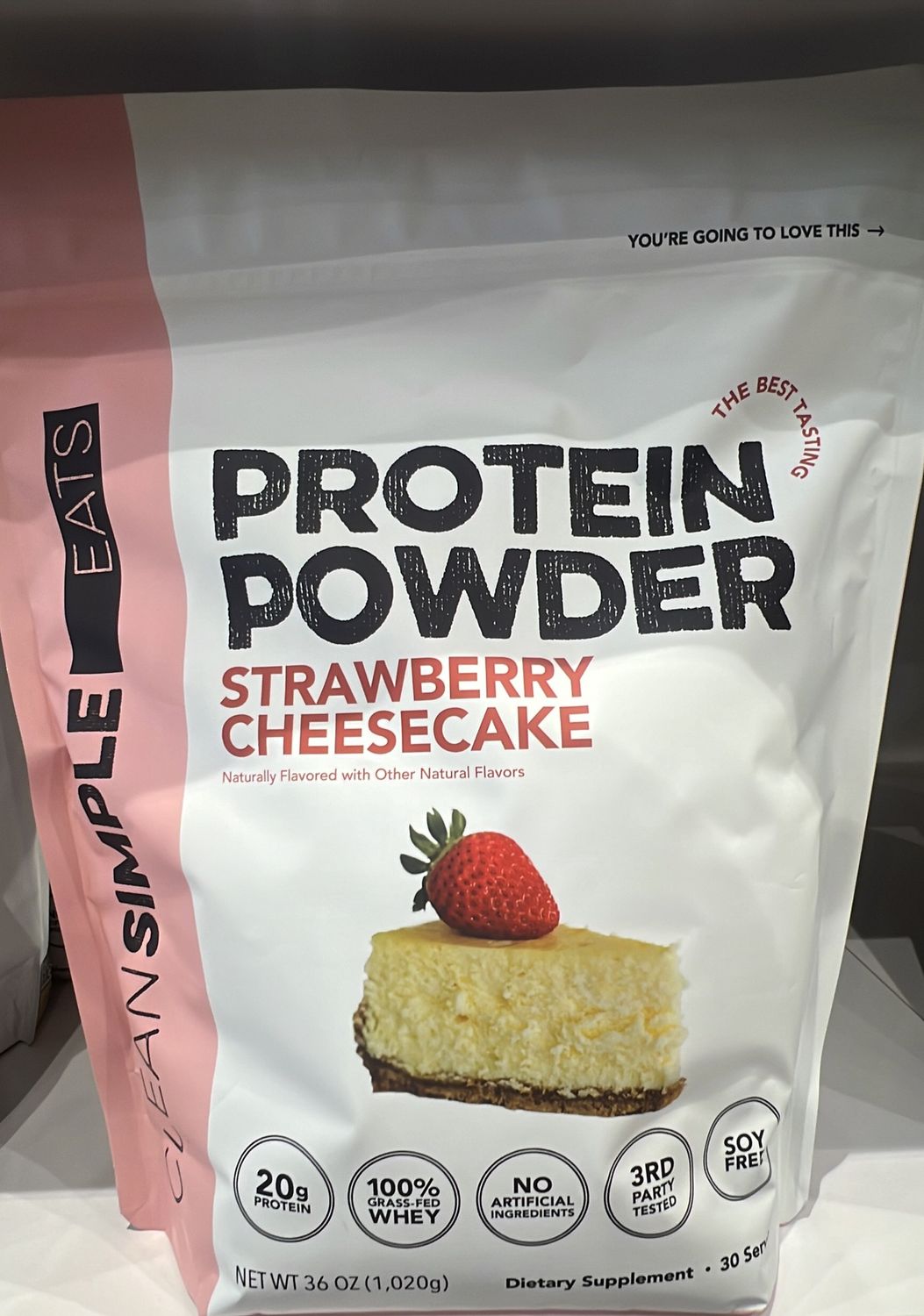 Clean simple eats strawberry cheesecake protein 