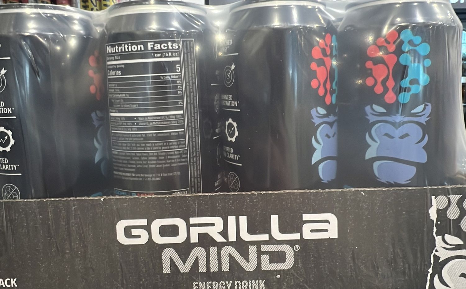 Gorilla mind black cherry vanilla energy case