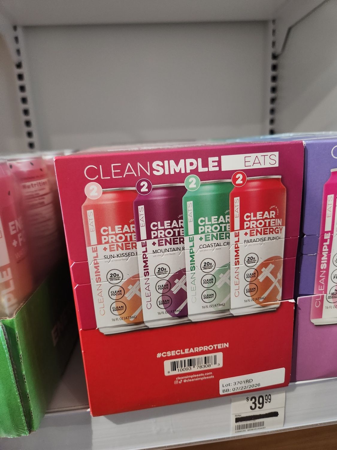 Clean simple eats clear Protein and energy variety pack